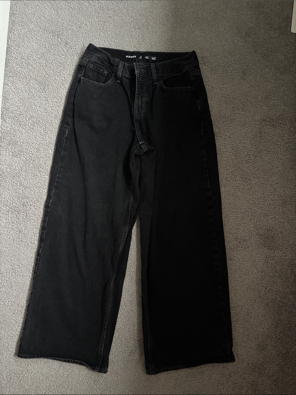 old navy women Black Wide-Leg Jeans
